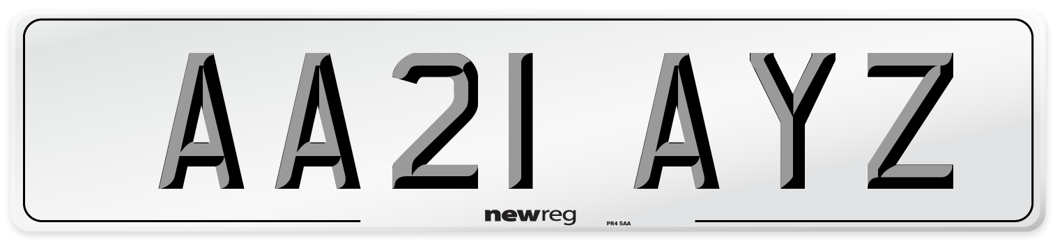AA21 AYZ Number Plate from New Reg